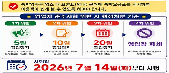 숙박요금표