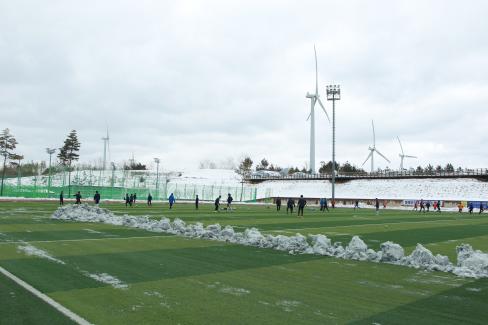2014. 축구장 점검 및 선수단 격려 사진