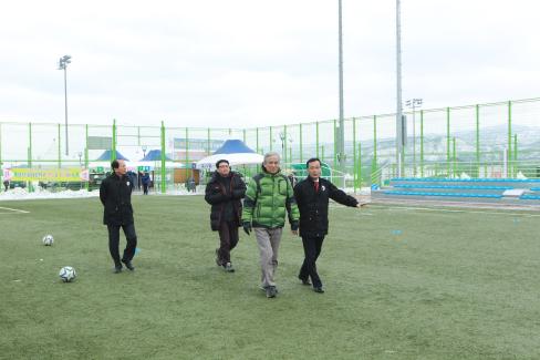 2014. 축구장 점검 및 선수단 격려 사진