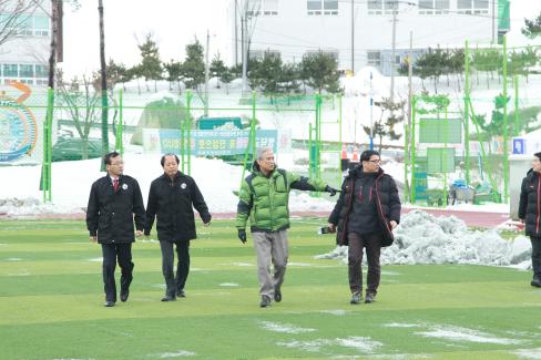 2014. 축구장 점검 및 선수단 격려 사진