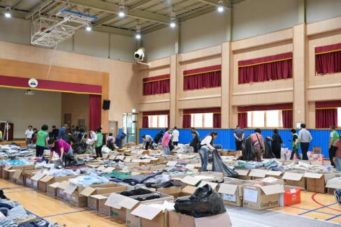 2025. 8. 4 축산면 산불피해 이재민 의류 지급