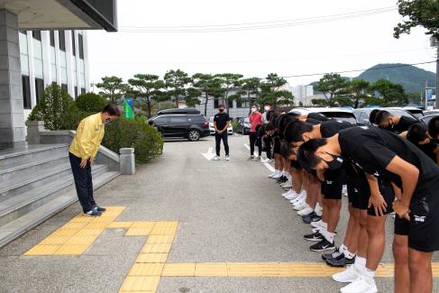 2020 영덕고등학교 축구부 준우승기념 격려 사진